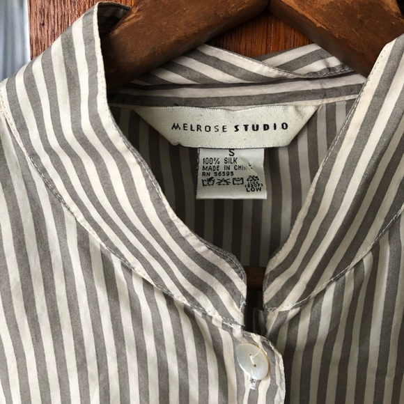 Melrose Studio 100% silk vertical railroad stripe - Picture 5 of 8